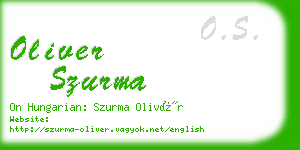 oliver szurma business card